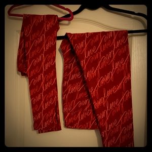 Mommy & Me LOVE Valentine's leggings